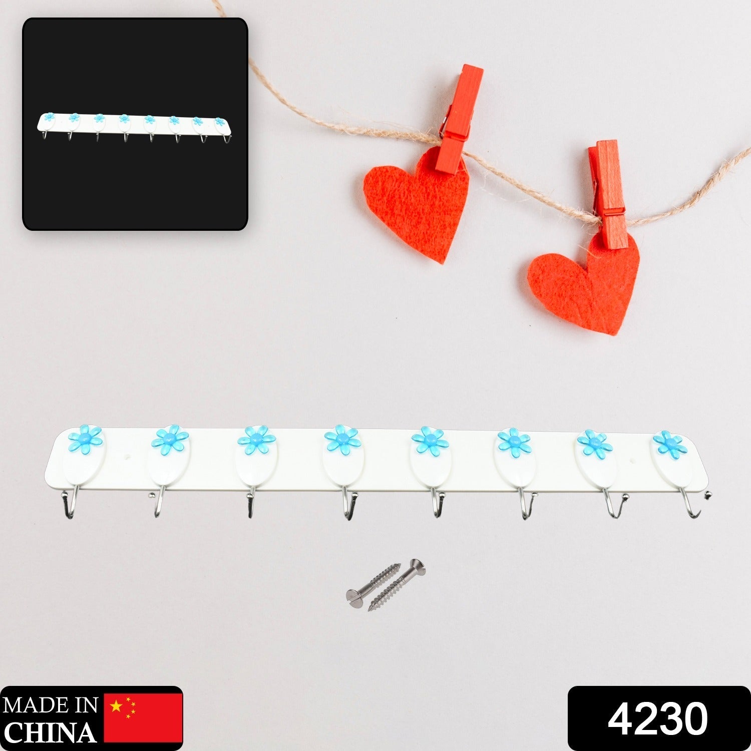 4230 MULTI-PURPOSE WALL HOOK, STRONG WALL HOOK, ADHESIVE HOOK, WALL HOOKS HIGH QUALITY HOOK WITH 2 SCREW FOR HOME , OFFICE , & MULTIUSE 8 HOOK ( 1 pc ) 4230 MULTI-PURPOSE WALL HOOK, STRONG WALL HOOK, ADHESIVE HOOK, WALL HOOKS HIGH QUALITY HOOK WITH 2 SCREW FOR HOME , OFFICE , & MULTIUSE 8 HOOK ( 1 pc )